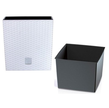 БОЛЬШОЙ УЛИЧНЫЙ ЦВЕТОЧНЫЙ ЦВЕТОК ИЗ РОТЕГА, БЕЛЫЙ, С КРЫШКОЙ ДЛЯ ТЕРРАСЫ