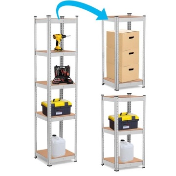 REGAŁ MAGAZYNOWY METALOWY 180x40x40 GARAŻOWY DO PIWNICY SPIŻARNI 500 KG