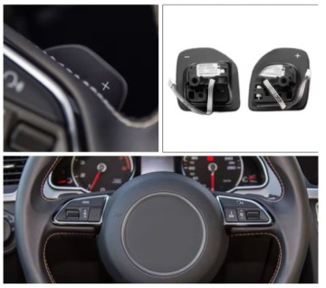 Pavarų perjungimo mentelės Audi A3 A4 A5 A6 A7 Q3 Q5 S3 TT 2008-2014, raudonos – nuotrauka 9