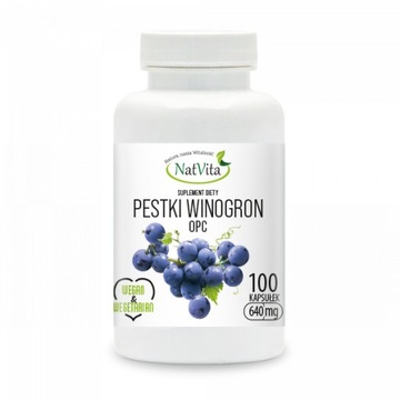 Pestki Winogron OPC Ekstrakt z Pestek Winogron 100 Kapsułek 640mg NatVita