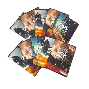 10 x ZESZYT w KRATKĘ A5 60 kartek URBAN JUNGLE ZESTAW