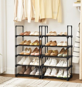 REGAŁ NA BUTY SZAFKA ORGANIZER METALOWY 5 PÓŁEK 2x
