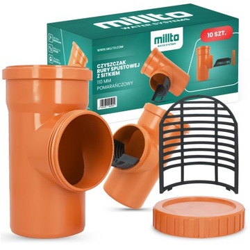 5x очиститель РЕВИЗИЯ ЖЕЛОБА Водосточная труба 110 ФИЛЬТ Оранжевый отстойник