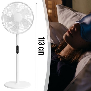 WENTYLATOR STOJĄCY WIATRAK PODŁOGOWY POKOJOWY CICHY 8 TRYBÓW + PILOT