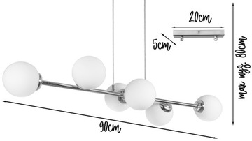 ПОТОЛОЧНЫЙ ПОДВЕСНОЙ СВЕТИЛЬНИК, ХРОМ ХРОМНАЯ СВЕТОДИОДНАЯ ШАРОВАЯ ЛЮСТРА