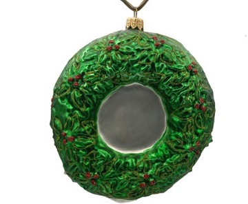 BOMBKI CHOINKOWE SZKLANE Koń w wieńcu 15x12cm