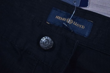 HENRI LLOYD Czarne Logowane Spodnie Jeansy W38 L34