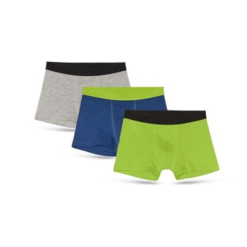 BOKSERKI CHŁOPIĘCE 4F JUNIOR MAJTKI DZIECIĘCE BAWEŁNA 3PAK SS24M034 122/128