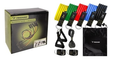 Zestaw do ćwiczeń Fitness 5 Gum Oporowych + Uchwyty