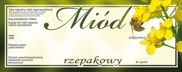 Etykiety na miód rzepakowy (100szt) - wzór E133