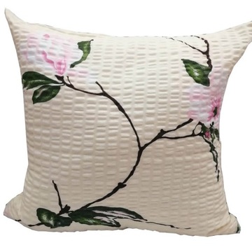 Наволочка из коры 40х40 с узором экзотических листьев