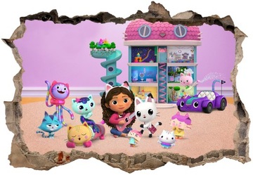 Кошачий домик Габи, 130х90, 3D стикер, постер