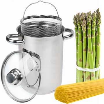 GARNEK 3W1 DO SZPARAGÓW MAKARONU SZYNKOWAR 4L SITKO GARNEK DO FRYTEK WYSOKI