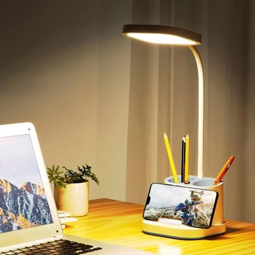 Lampka biurkowa szkolna ORGANIZER PIÓRNIK LED +USB