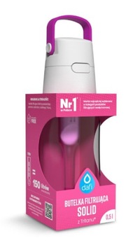 Бутылка-фильтр для воды Dafi SOLID, розовый, 0,5л