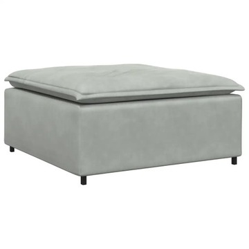 Sofa modułowa z podnóżkiem i poduszkami Velvet Light Grey