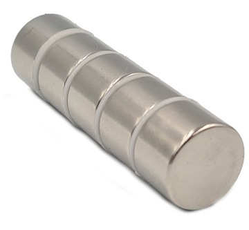 MOCNY MAGNES NEODYMOWY WALCOWY 15x10 - ZESTAW 5 SZTUK / MAGNESY NEODYMOWE /