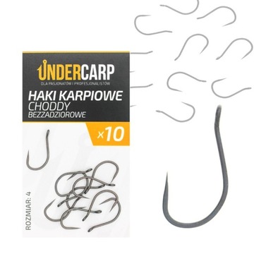UNDERCARP OSTRE HAKI KARPIOWE CHODDY bezzadziorowe 4 NA KARPIE AMURY