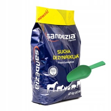 SANDEZIA 10kg SUCHA DEZYNFEKCJA drób NIOSKI gratis