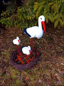 STORK'S NEST БОЛЬШОЙ АИСТ С МАЛЕНЬКИМ - Декоративная садовая фигурка