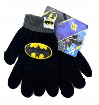 RĘKAWICZKI ZIMOWE BATMAN DLA DZIECI CZARNE ORYGINALNE