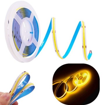 5m taśma COB 2400 Led 45W ŻÓŁTA 12V IP20