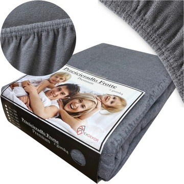 Prześcieradło FROTTE Z GUMKĄ 220x200 Zakład 25cm GRUBA FROTA 180g/m² KOLORY