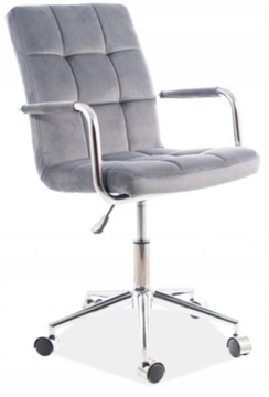 FOTEL MŁODZIEŻOWY OBROTOWY Q022 szary VELVET SIG