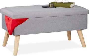 Ławka ze schowkiem Relaxdays 77 x 39 x 39 cm szara