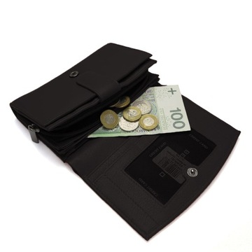 Damski portfel skórzany antykradzieżowy RFID