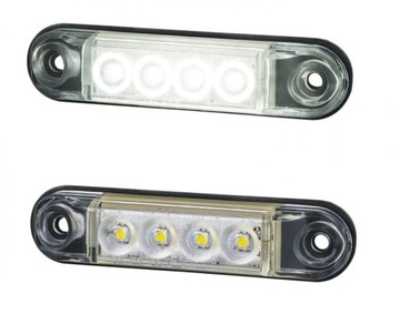 Lampa Obrysowa Przednia Biała LED SLIM 12/24 Naczepa AUTO Laweta Przyczepa