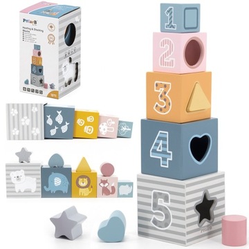 ДЕРЕВЯННЫЙ СОРТЕР VIGA PolarB ОБРАЗОВАТЕЛЬНАЯ ЗАГАДКА БЛОКИ ПИРАМИДЫ ЦИФР