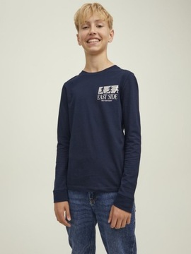 JACK&JONES GRANATOWY T-SHIRT DŁUGI RĘKAW (16L)