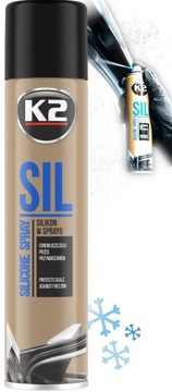 K2 SIL SILIKON DO GUMOWYCH USZCZELEK zabezpiecza przed przymarzaniem 300ml