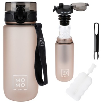 BUTELKA z wkładem na owoce MOMO WAY BIDON na wodę z miarką tritan 600ml