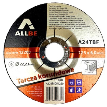 TARCZA DO SZLIFOWANIA METALU 125MM 6.0MM STALI WYTRZYMAŁA