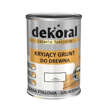 DEKORAL KRYJĄCY GRUNT DO DREWNA biały 0,9L