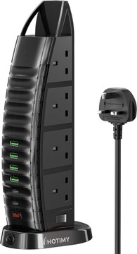 Przedłużacz wieżowy rozgałeziacz uk 8 wejść 4usb 2usb-c