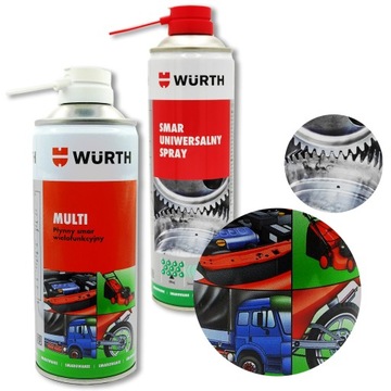 WURTH Odrdzewiacz Zmywacz Olej Multi 5w1 + Smar Uniwersalny SPRAY