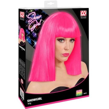peruka NEONOWA różowa neon proste włosy przebranie