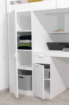 Кровать-мезонин с большим письменным столом и полкой DESK.