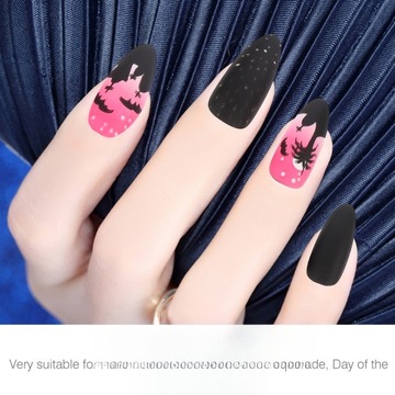SZTUCZNE PAZNOKCIE PRASOWANE HALLOWEEN SZTUCZNE KOBIETY SZTUCZNY MANICURE DZIEWCZYNA 48 SZTUK