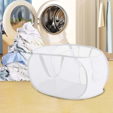 Складная корзина для белья Mesh Dirty 2 Grids, белая