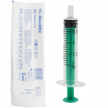 STRZYKAWKA INIEKCYJNA 3-CZĘŚCIOWA DICONEX LUER 2ML 100SZT.