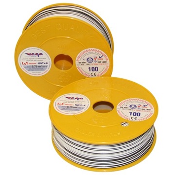 Przewód LGY/H05V-K 0,75 mm2 100m Biało-Czarny