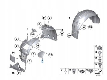 BMW 5 F10 F11 10 - 16 PODBĚH LEVÉ