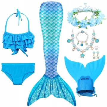 STRÓJ kąpielowy OGON syreny ARIELKA bikini 130cm