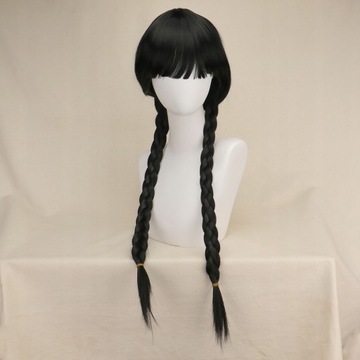 PERUKA WEDNESDAY ADDAMS KOSTIUM
