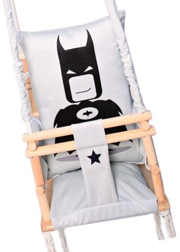 HUŚTAWKA DLA CHŁOPCA Z BATMANEM === DREWNIANA 3W1