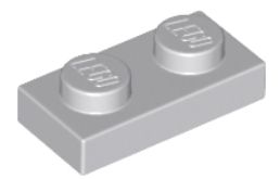 LEGO PŁYTKA 1X2 JASNOSZARA NR 3023 ZA 10 SZT